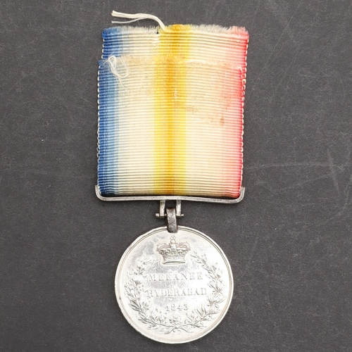 807 - A SCINDE MEDAL, MEEANEE HYDERABAD 1843 TO THE 22ND FOOT. A Scinde medal with Meeanee and Hyderabad 1... 