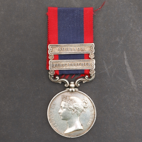 809 - A SUTLEJ MEDAL 1845 -46 WITH MOODKEE 1845 REVERSE AND TWO CLASPS TO THE BENGAL ARTILLERY. A Sutlej m... 