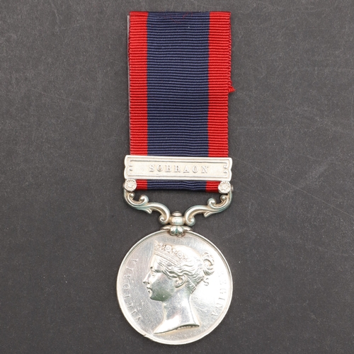 810 - A SUTLEJ MEDAL 1845-46 WITH ALIWAL REVERSE AND SOBRAON CLASP TO THE 53RD (SHROPSHIRE) REGIMENT. A Su... 