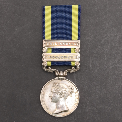 813 - A PUNJAB MEDAL 1849 TO 3 COMPANY 1 BATTALION BENGAL ARTILLERY. A Punjab medal 1849 with Goojerat and... 
