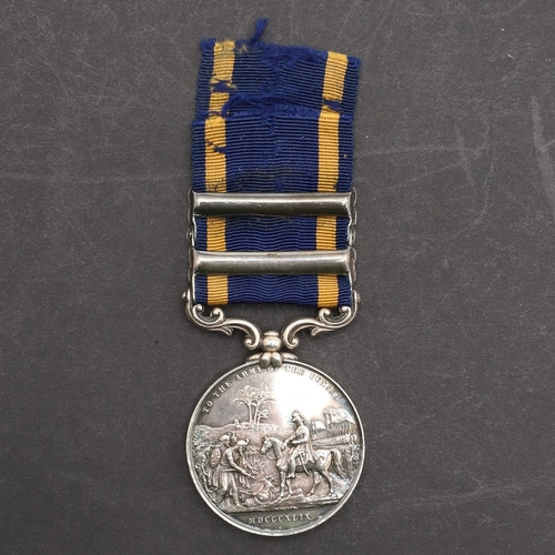 814 - A PUNJAB MEDAL 1848-49 WITH GOOJERAT AND MOOLTAN CLASPS TO AN OFFICER WITH THE BENGAL NATIVE INFANTR... 