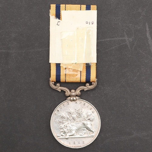 816 - A SOUTH AFRICA MEDAL 1834-53 TO THE ROYAL SAPPERS AND MINERS. A South Africa medal named to T. Coffe... 