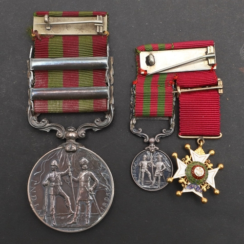 817 - A TWO CLASP INDIA MEDAL TO COLONEL BROADBENT OF THE ROYAL ENGINEERS. An India medal 1895-1902 with P... 