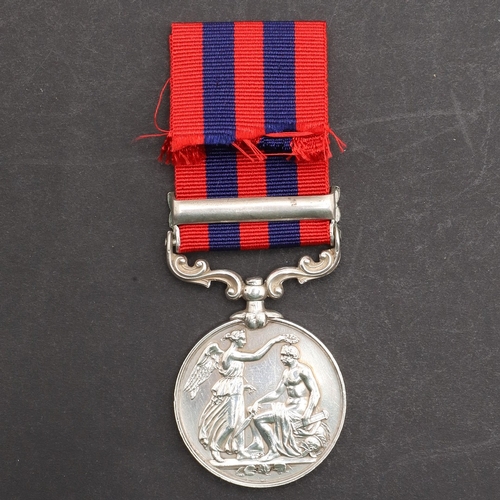 820 - AN INDIAN GENERAL SERVICE MEDAL WITH PERAK CLASP TO H.M.S. CHARYBDIS. An India medal 1849-95 with Pe... 
