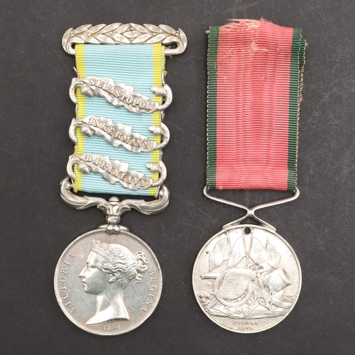 823 - A THREE CLASP CRIMEA WAR PAIR TO A 1ST DRAGOON GUARDS CHARGER WITH THE HEAVY BRIGADE. A pair compris... 