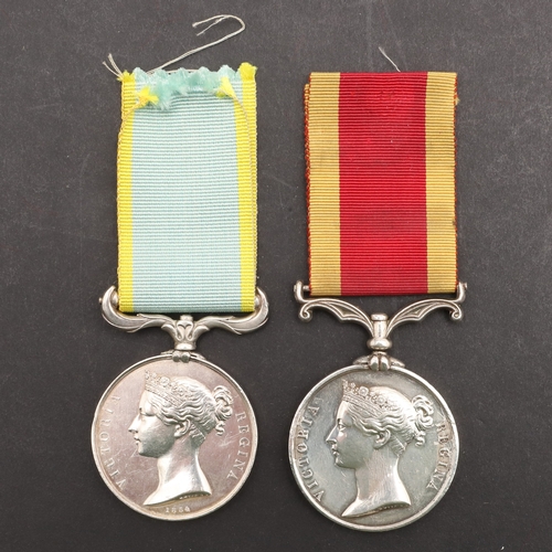 824 - A CRIMEA AND CHINA PAIR TO HMS VULCAN AND HMS IMPERIEUSE. A pair comprising Crimea War Medal 1854-56... 