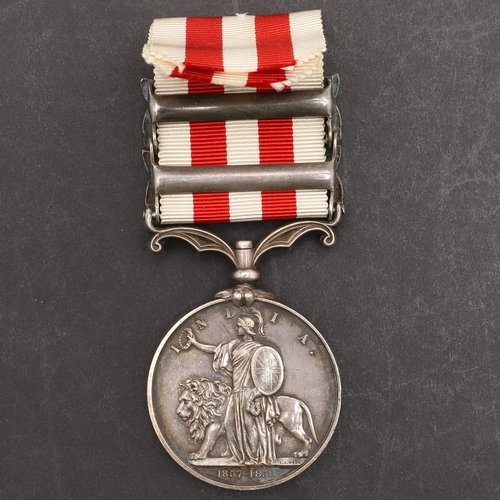 834 - A TWO CALSP INDIAN MUTINY MEDAL TO THE BENGAL HORSE ARTILLERY. An Indian Mutiny Medal with Lucknow a... 