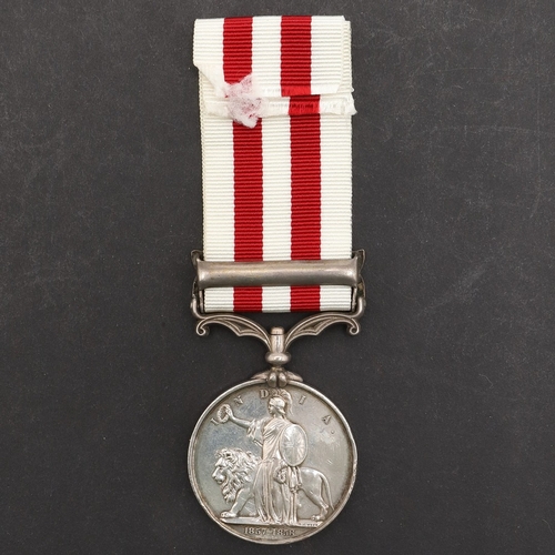 836 - AN INDIAN MUTINY MEDAL WITH CENTRAL INDIA CLASP TO THE 12TH LANCERS. An Indian Mutiny Medal with Cen... 