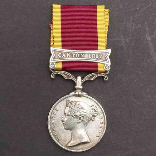 837 - A SECOND CHINA MEDAL WITH CANTON 1857 CLASP TO THE ROYAL ARTILLERY. A Second China medal with Canton... 