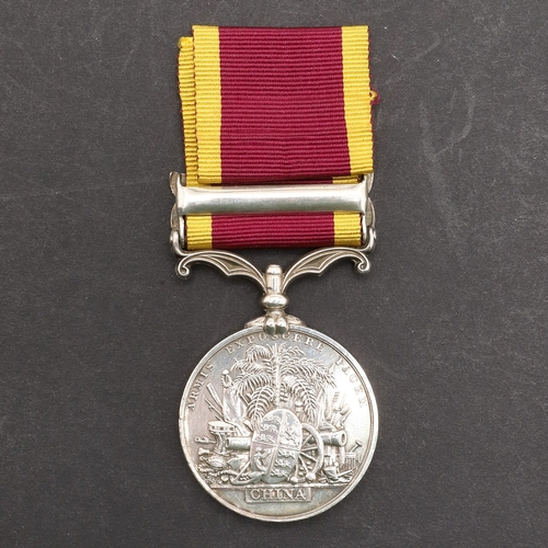 837 - A SECOND CHINA MEDAL WITH CANTON 1857 CLASP TO THE ROYAL ARTILLERY. A Second China medal with Canton... 