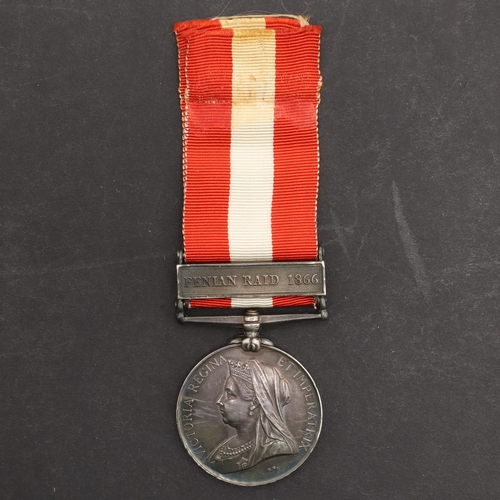 840 - A CANADA GENERAL SERVICE MEDAL 1866-70 WITH FENIAN RAID 1866 CLASP TO I COMPANY. A Canada General Se... 