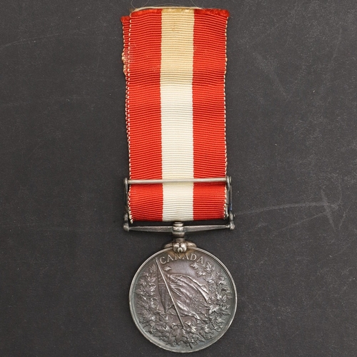 840 - A CANADA GENERAL SERVICE MEDAL 1866-70 WITH FENIAN RAID 1866 CLASP TO I COMPANY. A Canada General Se... 