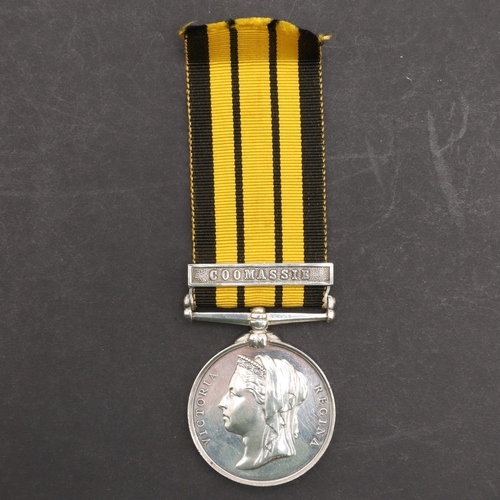841 - AN ASHANTEE MEDAL 1873-74 WITH COOMASSIE CLASP TO THE RIFLE BRIGADE. An Ashantee Medal with Coomassi... 