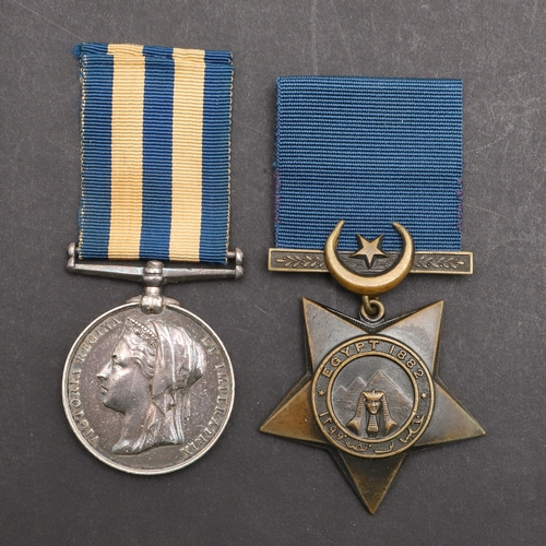 848 - AN EGYPT 1882 PAIR WITHOUT CLASP TO THE MANCHESTER REGIMENT. An Egypt 1882 Medal with dated reverse,... 
