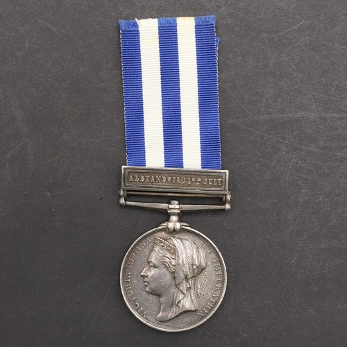 849 - AN EGYPT 1882 PAIR WITH ALEXANDRIA CLASP TO H.M.S. TEMERAIRE. An Egypt 1882 Medal with dated reverse... 