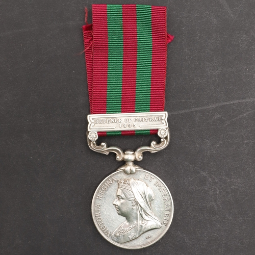 857 - AN INDIA MEDAL 1895-1902 WITH DEFENCE OF CHITRAL 1895 CLASP TO THE QUEEN'S OWN CORPS OF GUIDES. An I... 