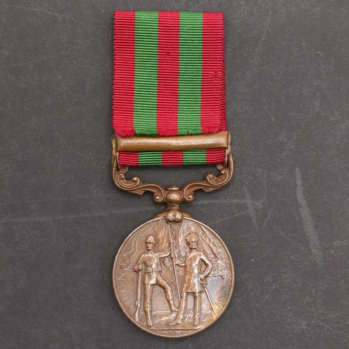 858 - AN INDIAN GENERAL SERVICE MEDAL 1895-1902, BRONZE ISSUE WITH RELIEF OF CHITRAL 1895 CLASP TO THE TRA... 