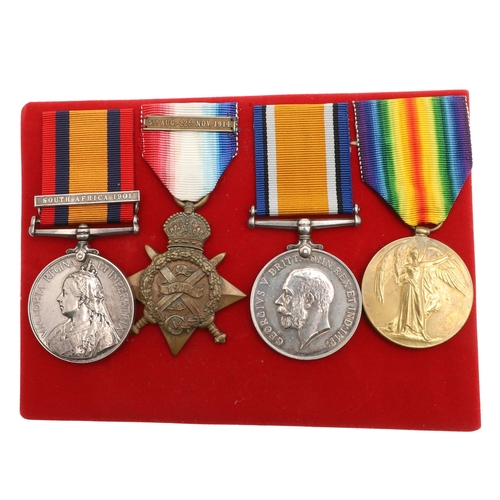 950 - A BOER WAR AND FIRST WORLD WAR GROUP OF FOUR TO THE ROYAL ARMY MEDICAL CORPS. A group of four compri... 