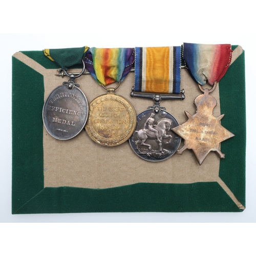 966 - A FIRST WORLD WAR GROUP OF FOUR TO THE ROYAL ARMY MEDICAL CORPS. A Great War group of four comprisin... 