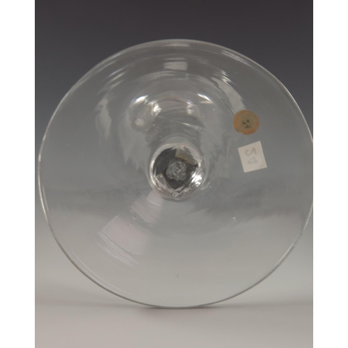 236 - JACOBITE GOBLET HAVING STRAIGHT SIDED BOWL ENGRAVED WITH 7 PETAL ROSE AND A BUTTERFLY ON REVERSE CIR... 