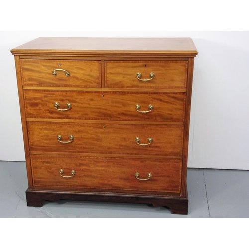 29 - IMPRESSIVE INLAID MAHOGANY CHEST OF 2 OVER 3 DRAWERS