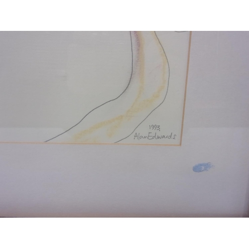 68 - ALAN EDWARDS, WATERCOLOUR SKETCH, FEMALE NUDE