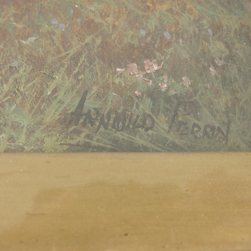 72 - ARNOLD 19TH CENTURY WATERCOLOUR DEPICTING COTTAGES IN A RURAL SCENE WITH GOOD QUALITY FRAME APPROX. ... 