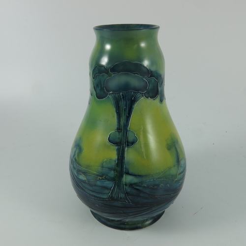 155 - MOORCROFT, MADE FOR LIBERTY, HAZLEDENE VASE APPROX. 22 cm