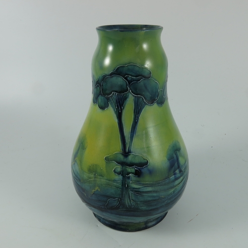 155 - MOORCROFT, MADE FOR LIBERTY, HAZLEDENE VASE APPROX. 22 cm