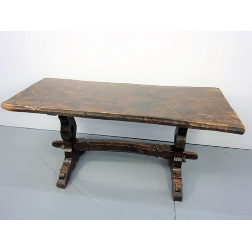 1 - JACK GRIMBLE, CROMER, OAK REFECTORY TABLE WITH HAND ADZED TOP