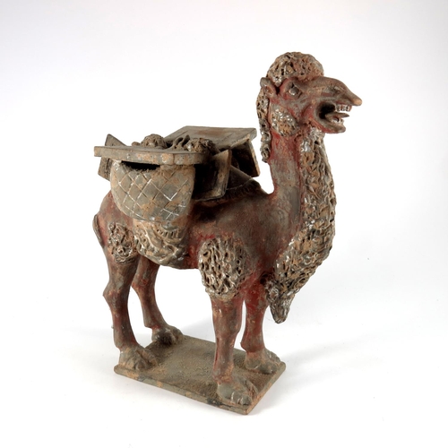 179 - TERRACOTTA CAMEL FIGURE  A MODEL OF A MINQUI BACTRIAN CAMEL IN THE TANG STYLE, APPROX. 32 cm