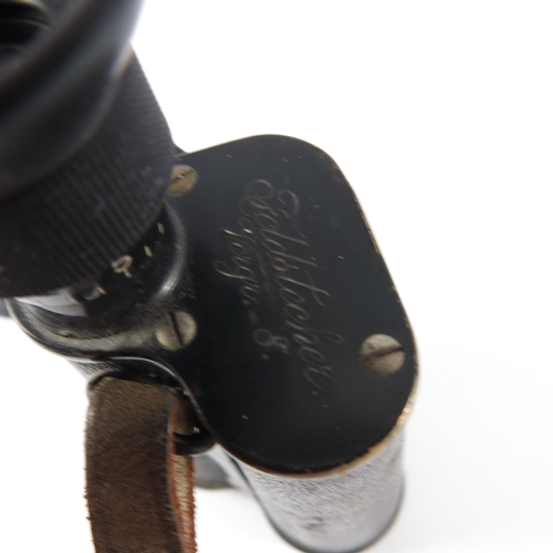 266 - PR. EARLY CARL ZEISS 'FELDSTECHER VERGR 8' BINOCULARS INSC. TO S.H.GARRARD, BELIEVED TO BE SEBASTIAN... 