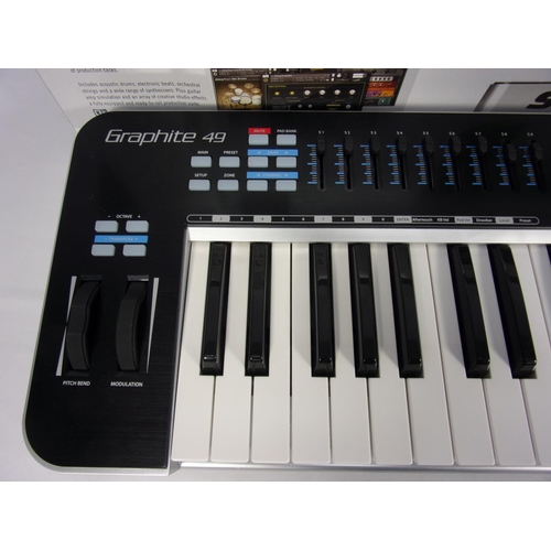 333 - GRAPHITE 49 USB MIDI CONTROLLER KEYBOARD, BOXED