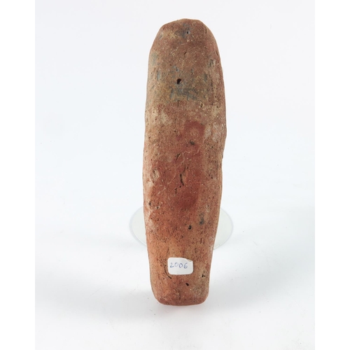 347 - EGYPTIAN SHABTI, 19TH DYNASTY, TERRACOTTA WITH POLYCHROME PAINT DECORATION (WORN), POSSIBLY FROM GUR... 