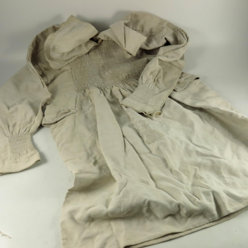 391 - VICTORIAN HEAVY COTTON FARMER'S SMOCK