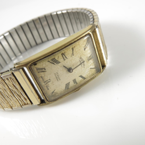 540 - SMALL GENTS/ LADIES VINTAGE RECTANGULAR ROTARY WRIST WATCH TOGETHER WITH A LADIES GOLD PLATED OVAL S... 