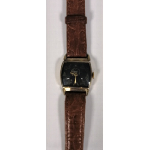 543 - VINTAGE TAVANNES SWISS WRISTWATCH WITH MASONIC SYMBOLS ON FACE, WORKING ORDER