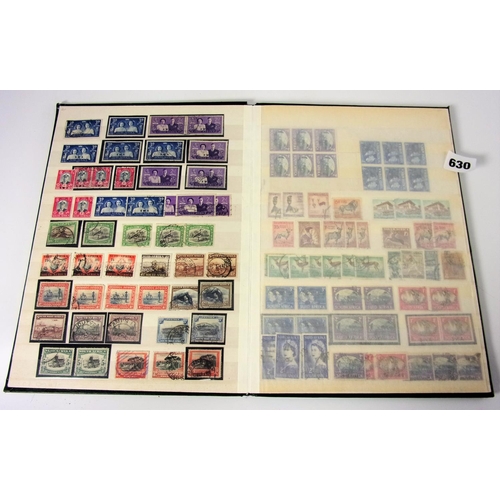 630 - STAMPS, GREEN STOCK BOOK SOUTH AFRICAN STATES C.O.G.H, .R.S.A MOSTLY VFU INC SOME MINT AND HV HIGH C... 