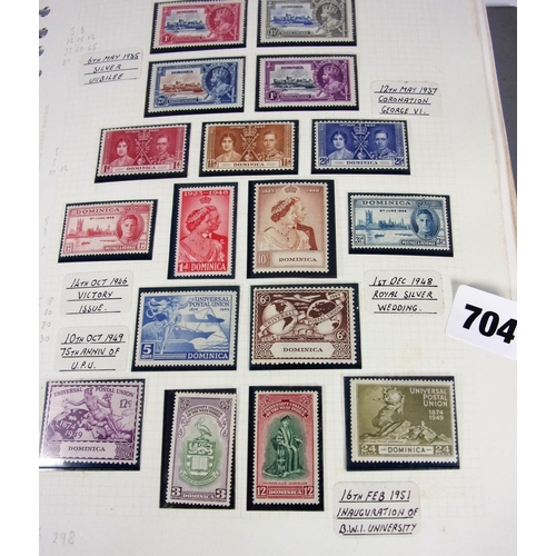 704 - STAMPS : MULTO-RING ALBUM, DOMINICA, GRANADA AND ST KITTS