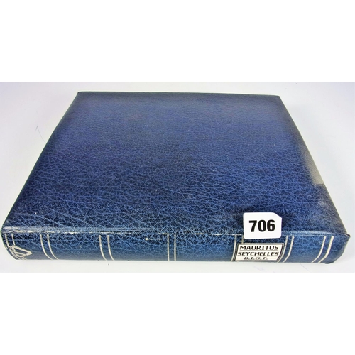 706 - STAMPS : BLUE RING FOLDER, MARITIUS, SEYCHELLES AND BRITISH INDIAN OCEAN TERRITORY