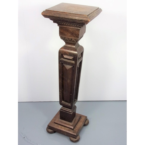 164 - SQUARE OAK PEDESTAL