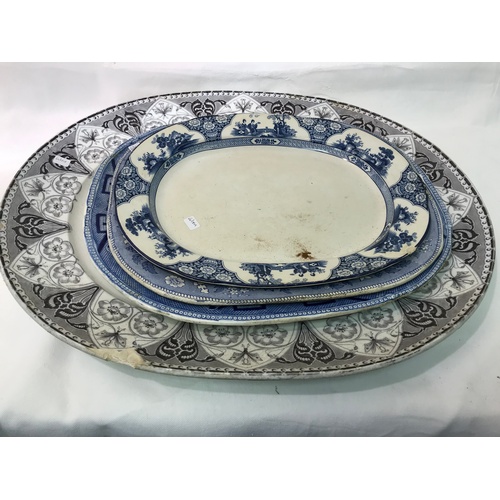 828 - 4 LARGE MEAT PLATES