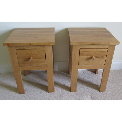 144 - A PAIR OF MODERN OAK BEDSIDE TABLES