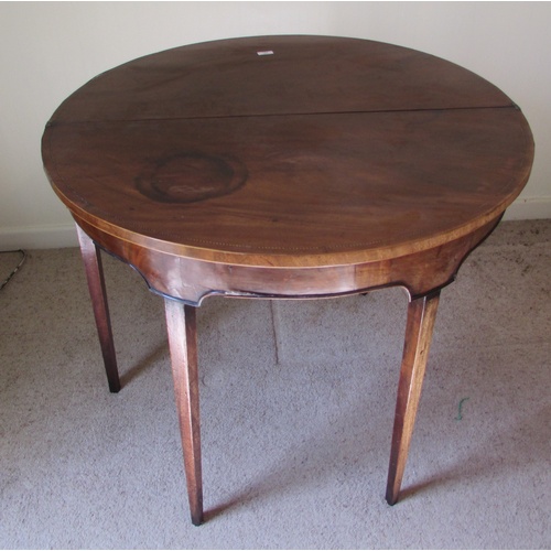 142 - MAHOGANY FOLD OVER TEA TABLE