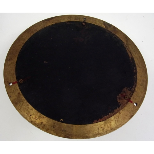 497 - A HEAVY BRASS PRESSURE GAUGE BY DEWANCE, LONDON, CONVERTED TO A CLOCK, APPROX. 20 cm DIA.