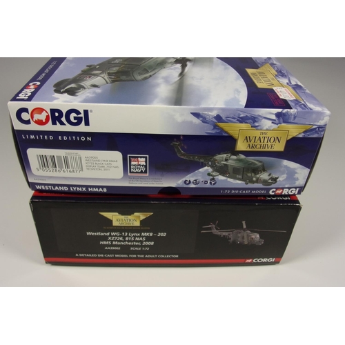 115 - CORGI AVIATION AA39005 WESTLAND LYNX HMA 8 XZ722 BLACK CATS SPECIAL AND CORGI FLEET AIR ARM 100 ANNI... 