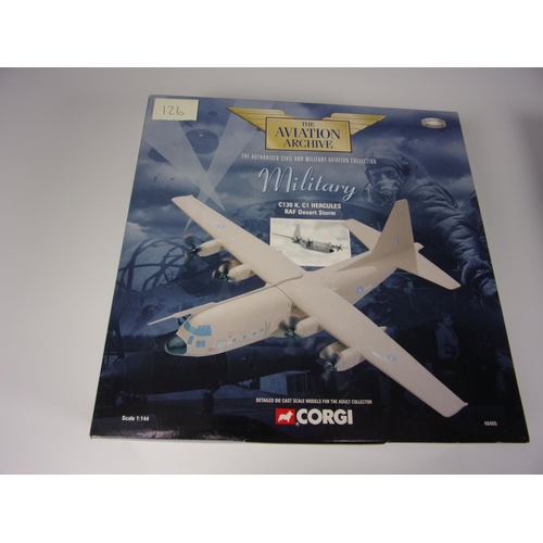 126 - CORGI AVIATION MILITARY AIR POWER AA31601 HANDLEY PAGE VICTOR K2 FALKLANDS 1:144 AND 48405 C-130K DE... 