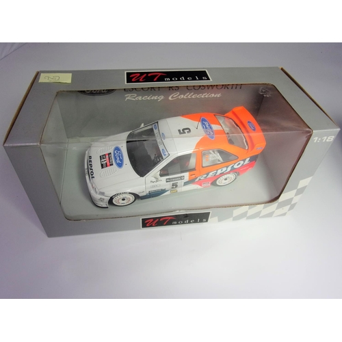 269 - MT MODELS 1-18 SCALE 2 BOXED VEHICLES FORD ESCORT RS COSWORTH RACING COLLECTION IN RESTILLE LIVERY A... 