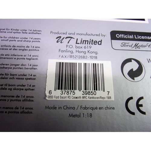 269 - MT MODELS 1-18 SCALE 2 BOXED VEHICLES FORD ESCORT RS COSWORTH RACING COLLECTION IN RESTILLE LIVERY A... 