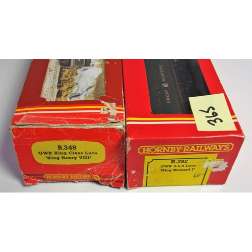 365 - HORNBY RAILWAYS R292 GWR 4-6-0 LOCO 6027 KING RICHARD I IN GREAT WESTERN GREEN LIVERY TOGETHER WITH ... 